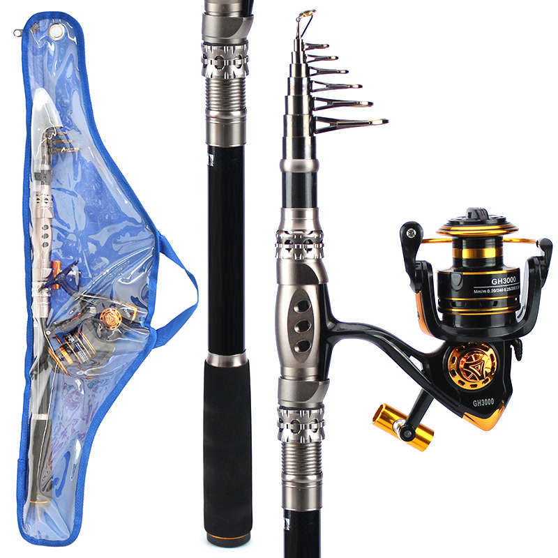 ZANLURE 2.7m/3.3m 3000 Reel Carbon Telescopic Fishing Rod Reel Combo Sea Fishing Suit (LENGTH: 2.7M)