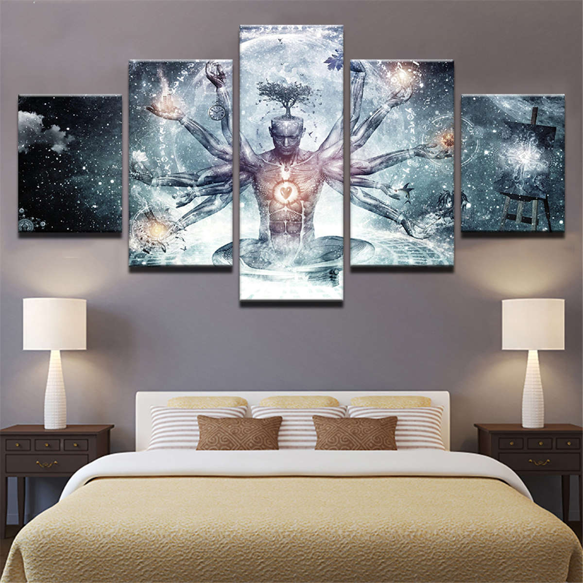 Unframed Thousand Hands Of Wise Men Modern Art Canvas Paintings Home Wall De