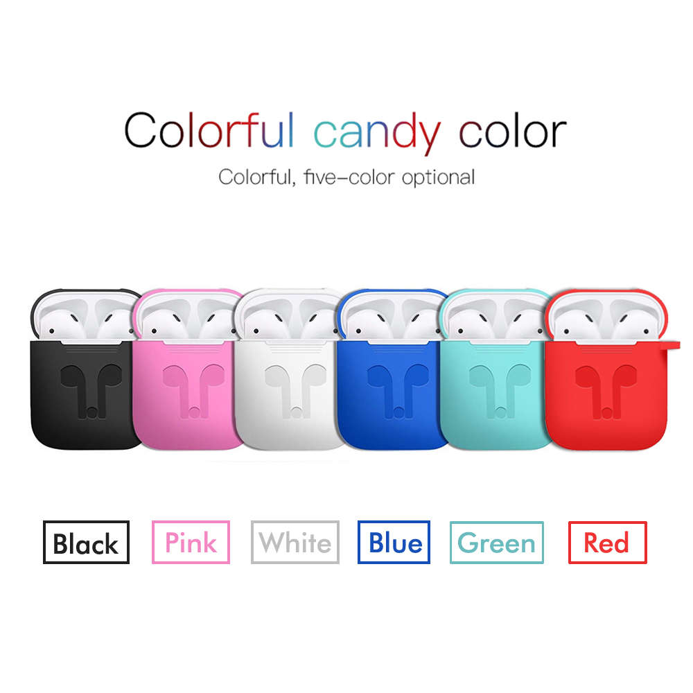 5 Accessories Silicone Case Anti Lost Strap Eartips Carabiner Buckle for Apple AirPods Earphone -