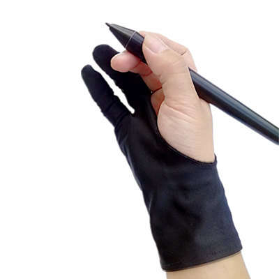 Safety Glove Artist Glove For Any Graphics Tablet Black 2 Finger Anti-Fouling Right And Left Hand Av