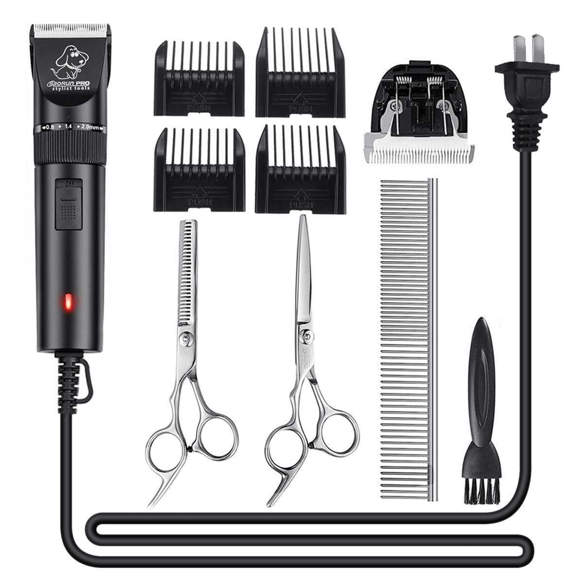 Focuspet 12V Corded Pets Dog Grooming Clippers Kit Electric Hair Trimming Sh