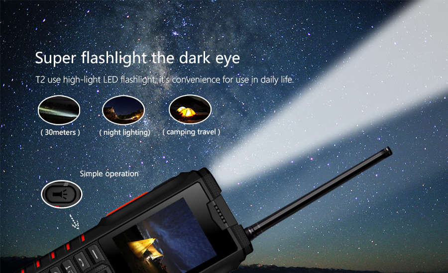 ioutdoor T2 IP68 Waterproof 2.4'' 4500mAh UHF Walkie Talkie Bluetooth Dual SIM Card Feature Phone -