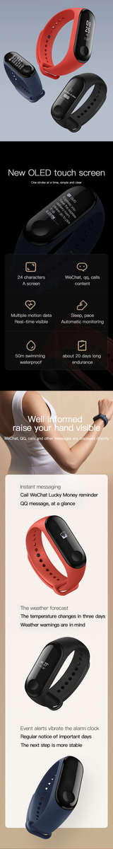 Original Xiaomi Mi band 3 Smart Watch OLED Display Heart Rate Monitor Bracelet International