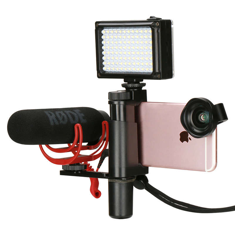 Ulanzi F-mount Smartphone Handheld Stabilizer Video Rig Grip Handle Mount Phone Holder with Strap