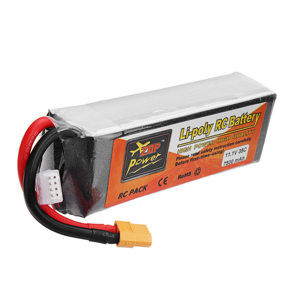 ZOP Power 11.1V 7500mAh 35C 3S Lipo Battery XT60 Plug for RC Quadcopter Car