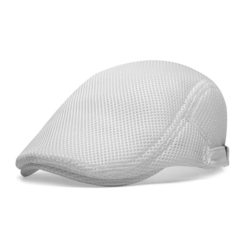 Mens Leisure Beret Hat Visor Newsboy Cabbie Flat Cap (COLOR: WHITE)