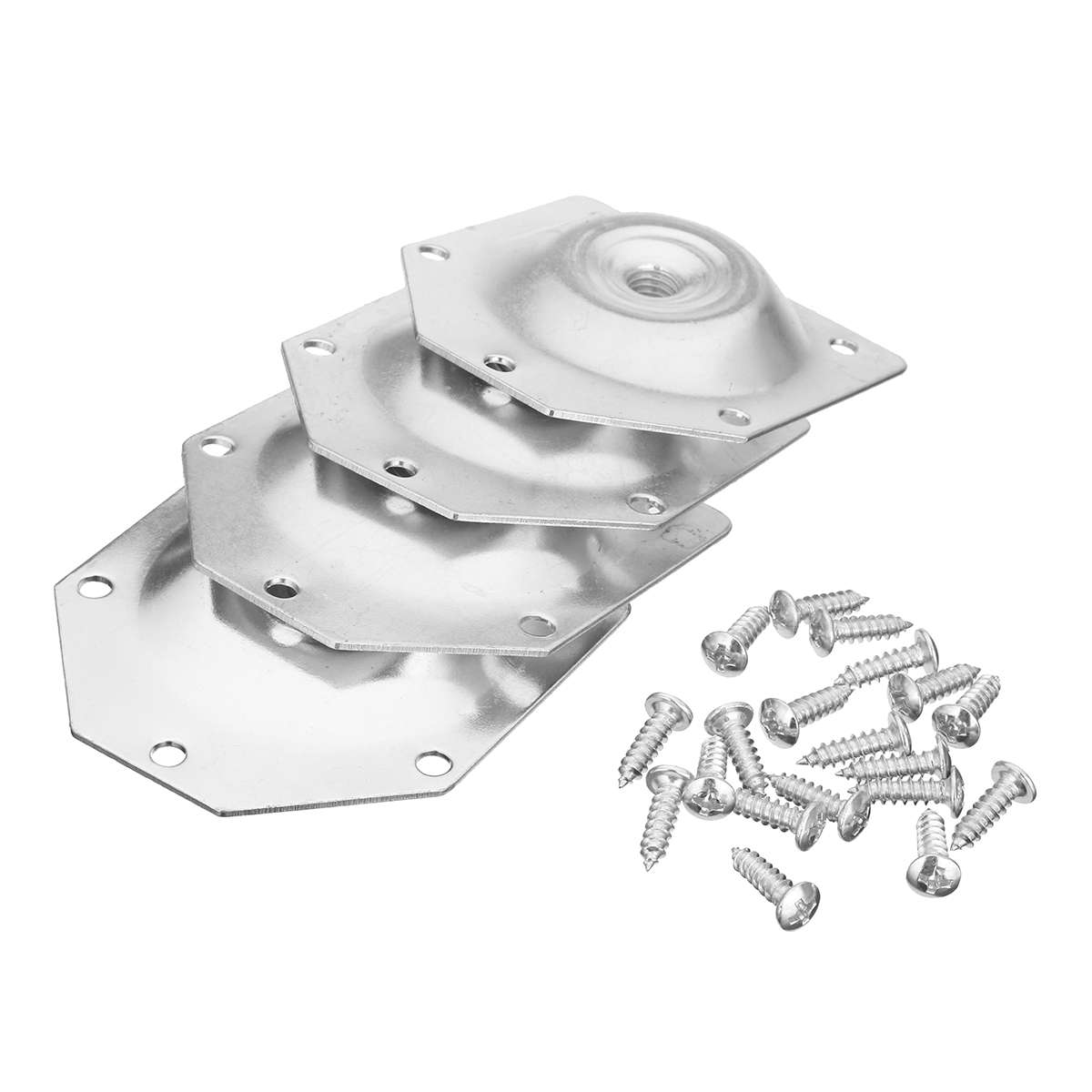 4Pcs Angled Leg Mounting Plates Hexagon Furniture Attachment Fixing Plates Brackets