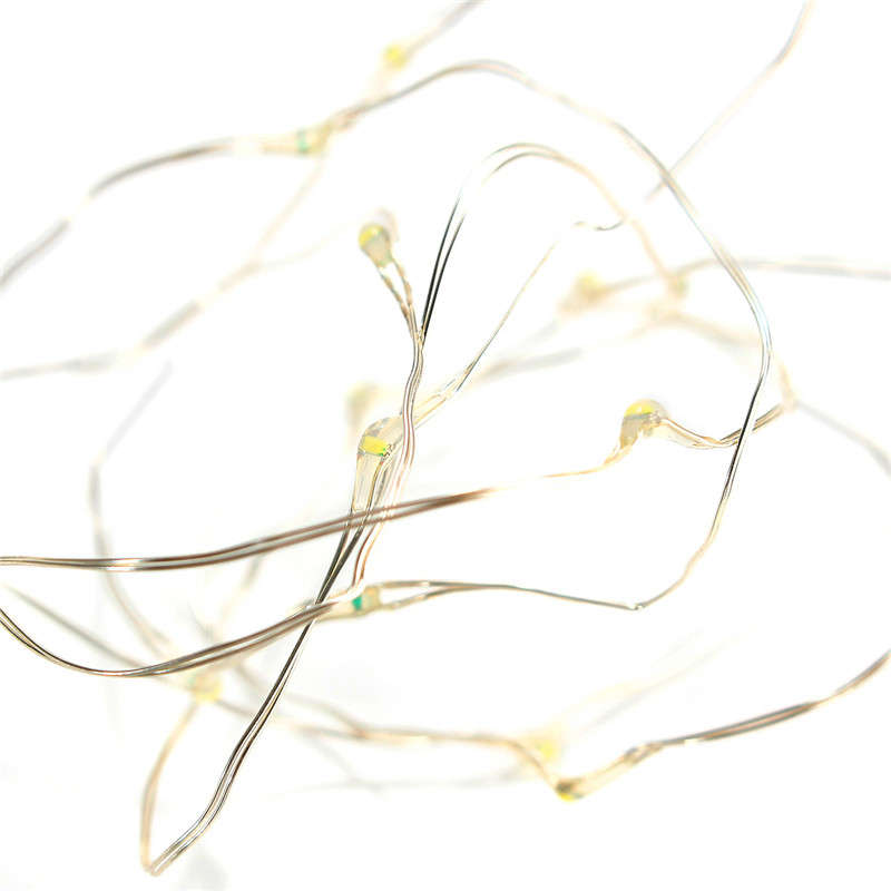 Battery Powered 1M 20LEDs Cork Shaped Silver LED Starry Light Wine Bottle Lamp For Party - 0.02kg