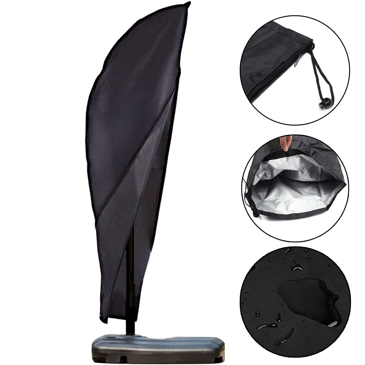 Outdoor Patio Yard Parasol Umbrella Waterproof Shade Cover UV Dust Protector Carry Case Storage