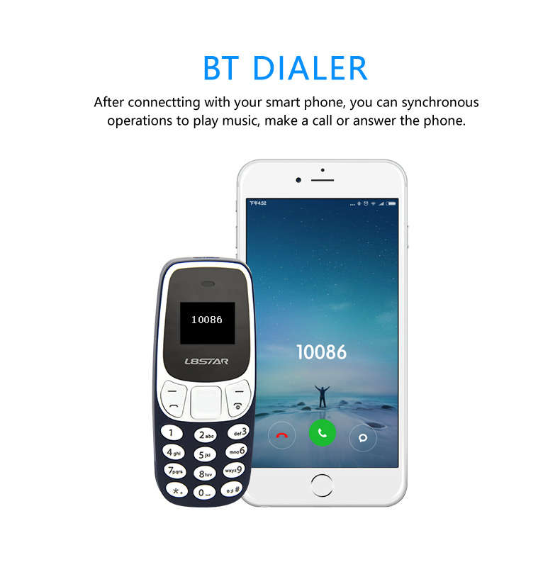 L8Star BM10  0.66'' OLED 350mAh Wireless Bluetooth Dialer Dual SIM Dual Standby Mini Card Phone -