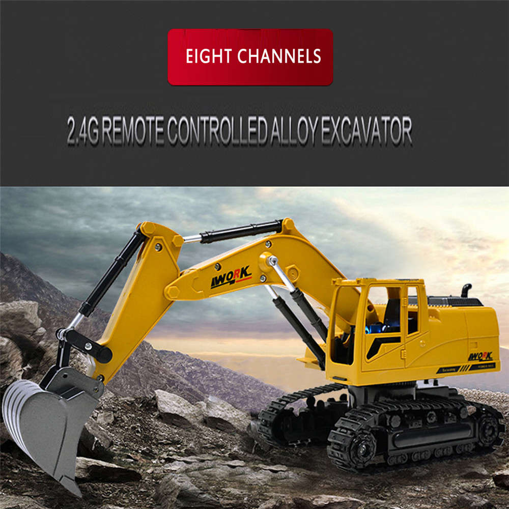 Ao Hai 3853 1/24 2.4G 8CH Rc Car Alloy Excavator Engineering Truck RTR Toy - 1kg