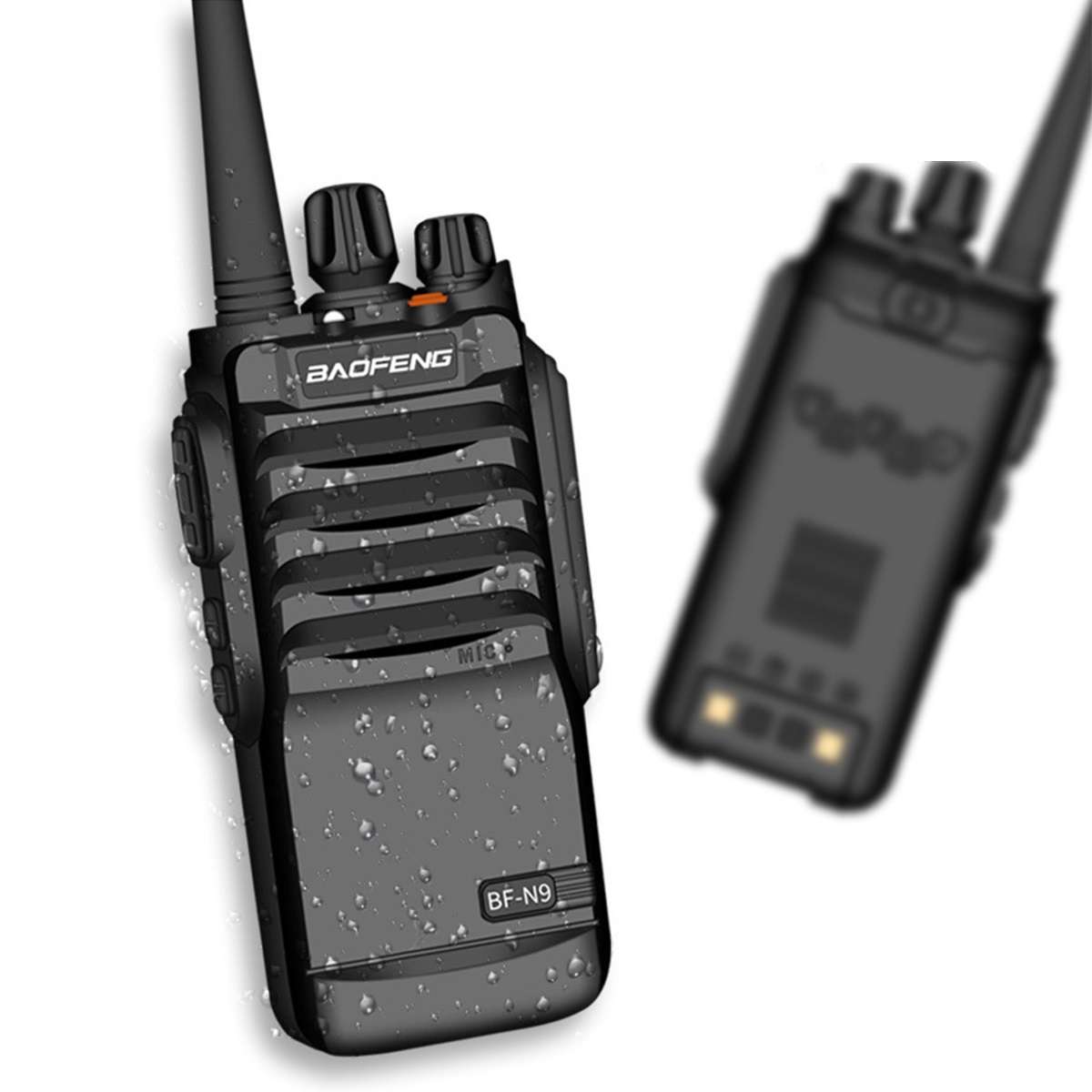 Baofeng BF-N9 8W IP67 Waterproof Walkie Talkie FM Radio UHF 400-520MHz Two Way Radio 15KM Communica