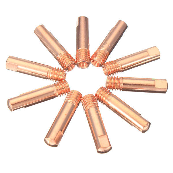 12Pcs 0.6mm M6 Thread MB15 Mig Welding Torch Shroud Nozzle Tip Kit