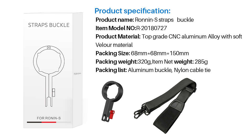 AgimbalGear Hang Straps Buckles Hand Free Release Strap Belt for Dji Ronin S Gimbal - 0.29kg