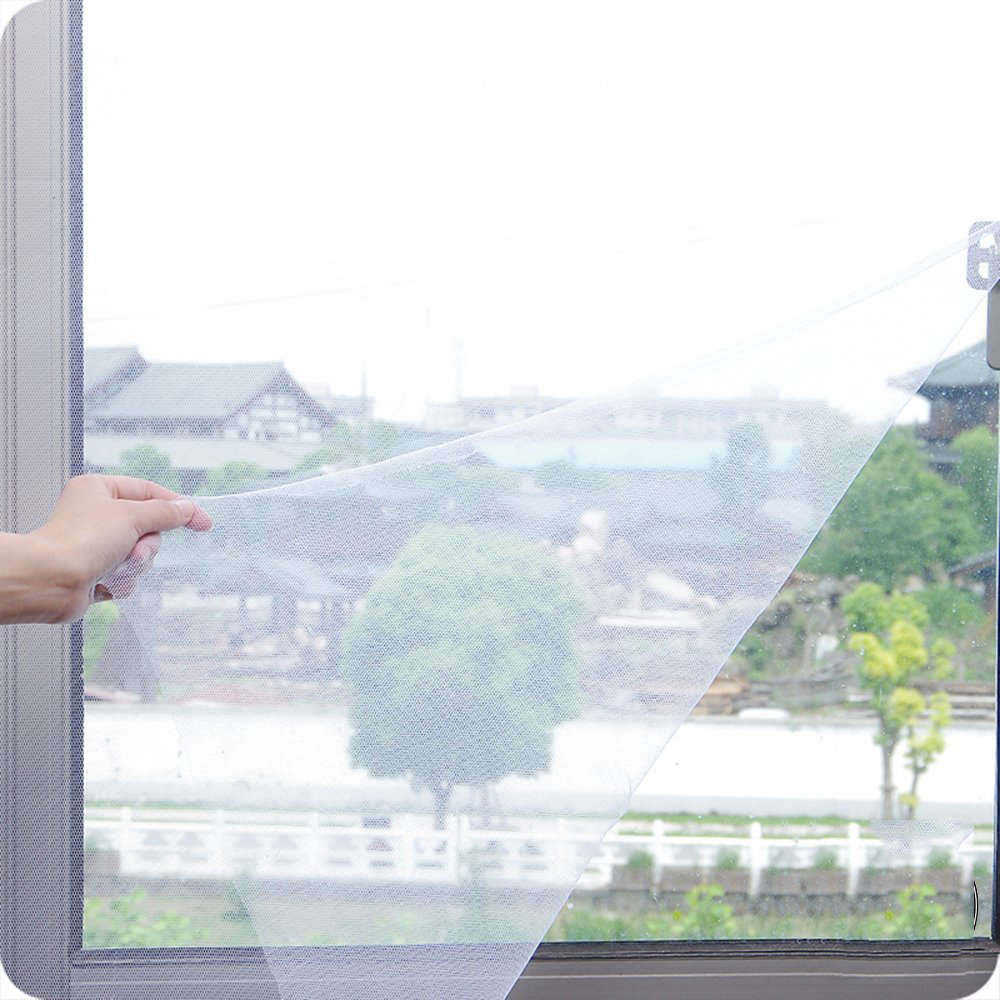 White Insect Mosquito Door Window Mesh Screen Sticky Nylon Tape Net Window Film