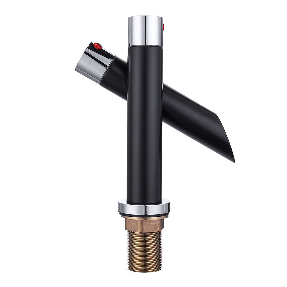 Kitchen Unique Single Handle Black Bathroom Bath Basin Sink Mixer Tap Waterfall Faucet