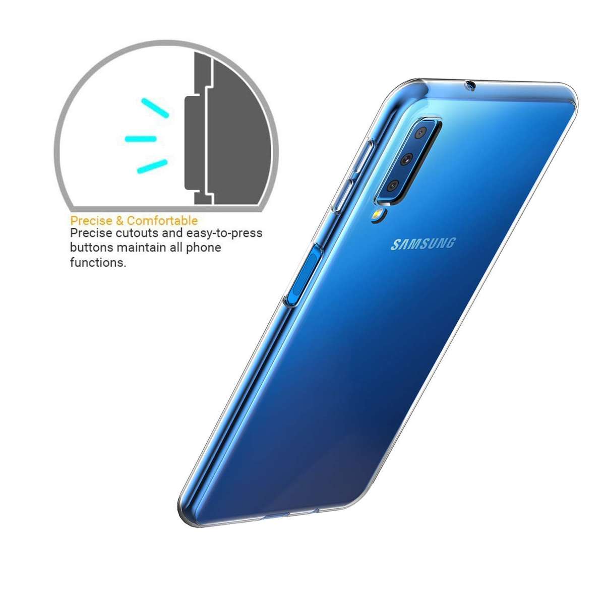 Bakeey Clear Crystal Shockproof Soft TPU Protective Case For Samsung Galaxy A7 2018 - 0.05kg