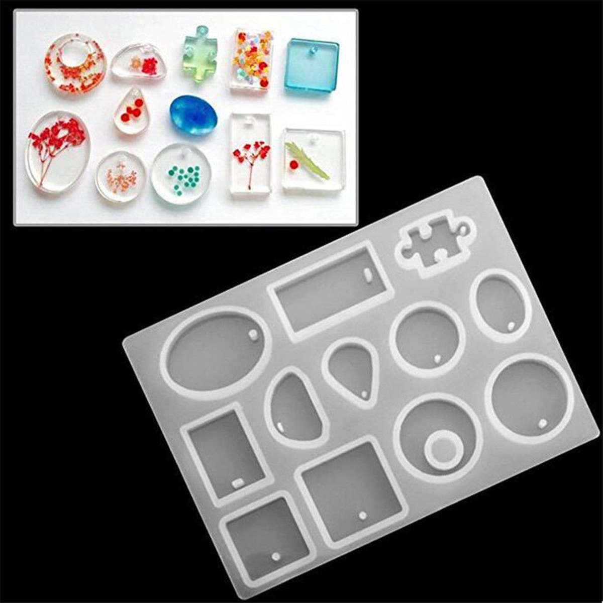 213pcs Resin Casting Mold Kit Silicone For Necklace DIY Jewelry Pendant Craft Making