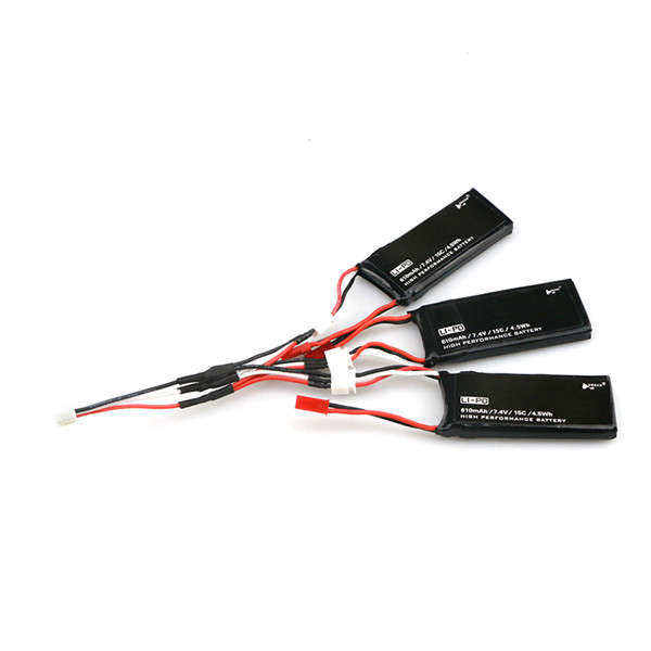 Hubsan H502S H502E RC Quadcopter Spare Parts 3 x 7.4V 15C 610mAh Battery & Charging Cable Set