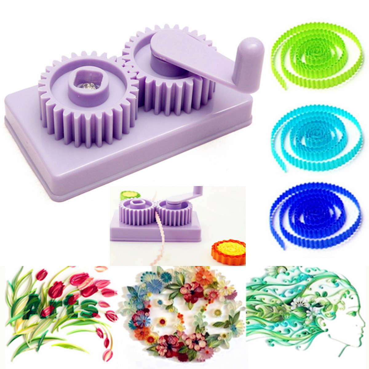 Plastic Paper Quilling Crimper Machine Crimping Paper Craft Quilled DIY Art Tool Craft Card Kit