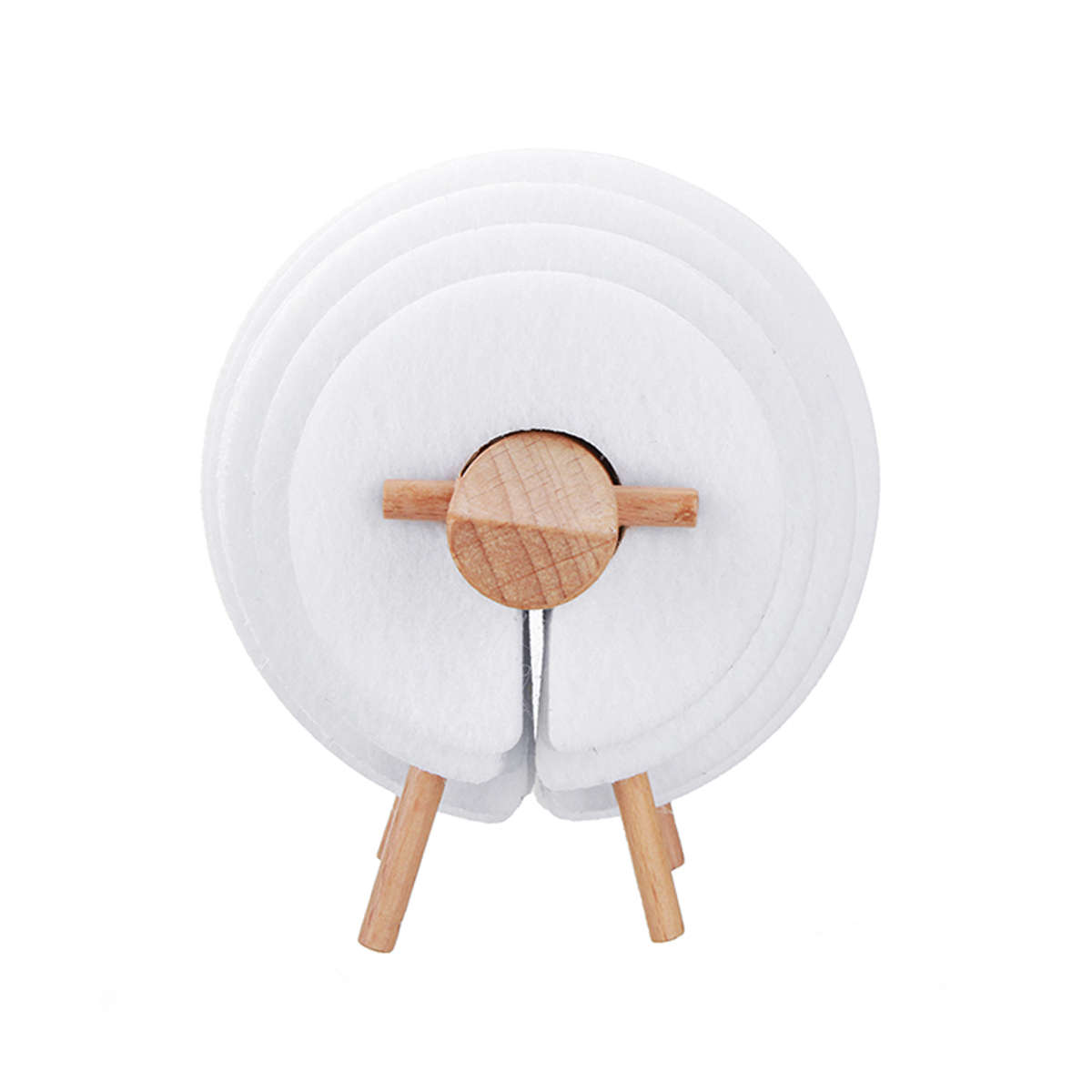 Sheep Shape Anti Slip Drink Coasters Insulated Round Felt Cup Mats Tableware Coaster (COLOR: WHITE)