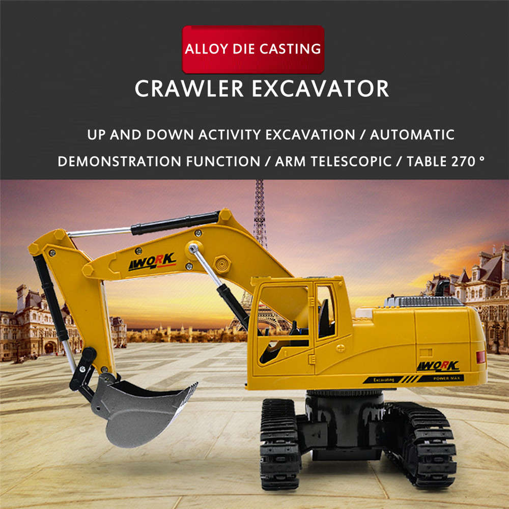 Ao Hai 3853 1/24 2.4G 8CH Rc Car Alloy Excavator Engineering Truck RTR Toy - 1kg