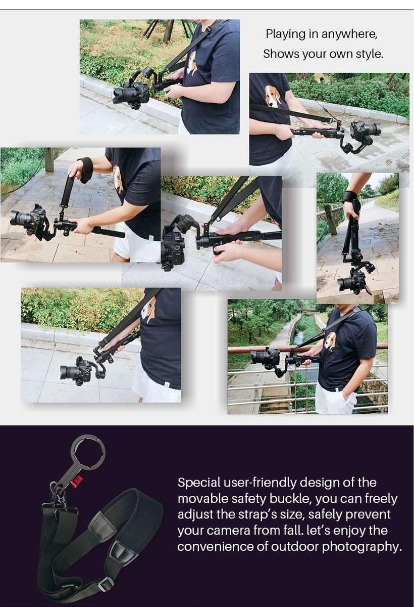 AgimbalGear Hang Straps Buckles Hand Free Release Strap Belt for Dji Ronin S Gimbal - 0.29kg