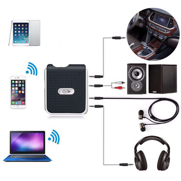 Car Hands Free Music Receiver 3.5mm AUX Audio Adapter For Car Audio Speakers - Bakkey Bluetooth V4.1