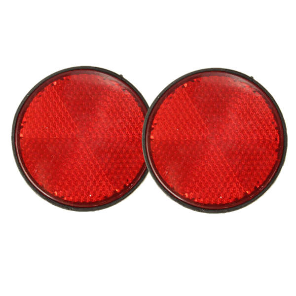 2pcs 2inch Round Reflectors Red Universal For Motorcycles ATV Dirt Bikes