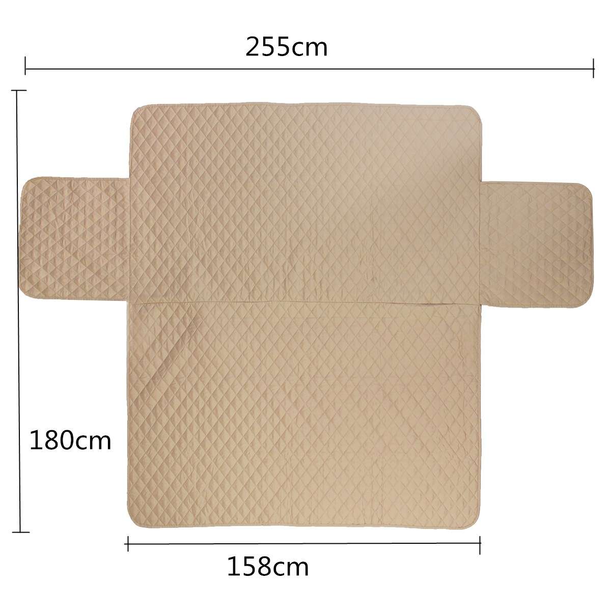 Khaki Pet Sofa Couch Protective Cover Removable W/Strap Waterproof 3 Seater Carpet