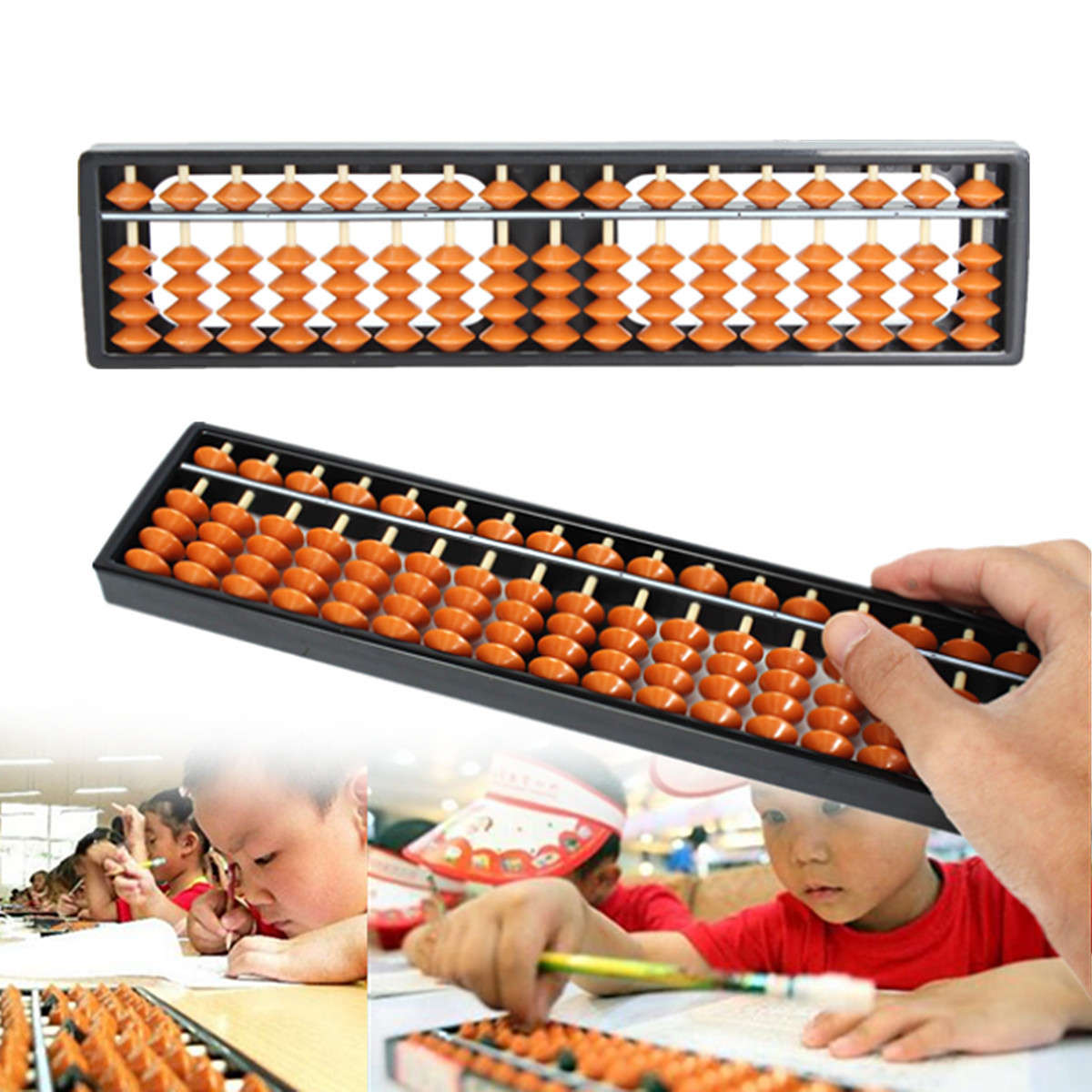Plastic Abacus Arithmetic Soroban 17 Digits Kids Maths Calculating Tool