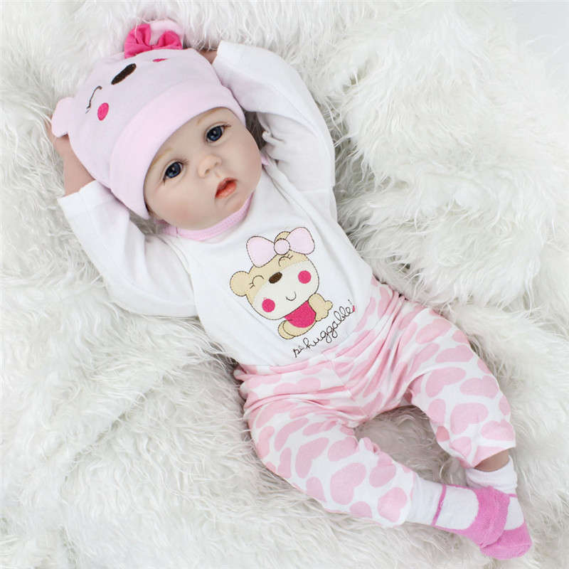 NPK DOLL 55cm Soft Silicone Doll Reborn Baby 22 Toy For Girls Newborn Girl Baby Birthday Gift"
