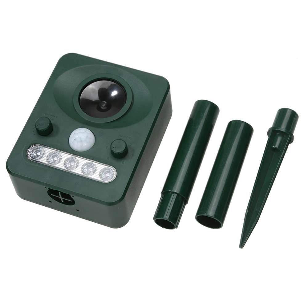Solar Ultrasonic Animal Repeller Bird Dog Cat Repellent PIR Signal LED Strobe Light for Garden Yard
