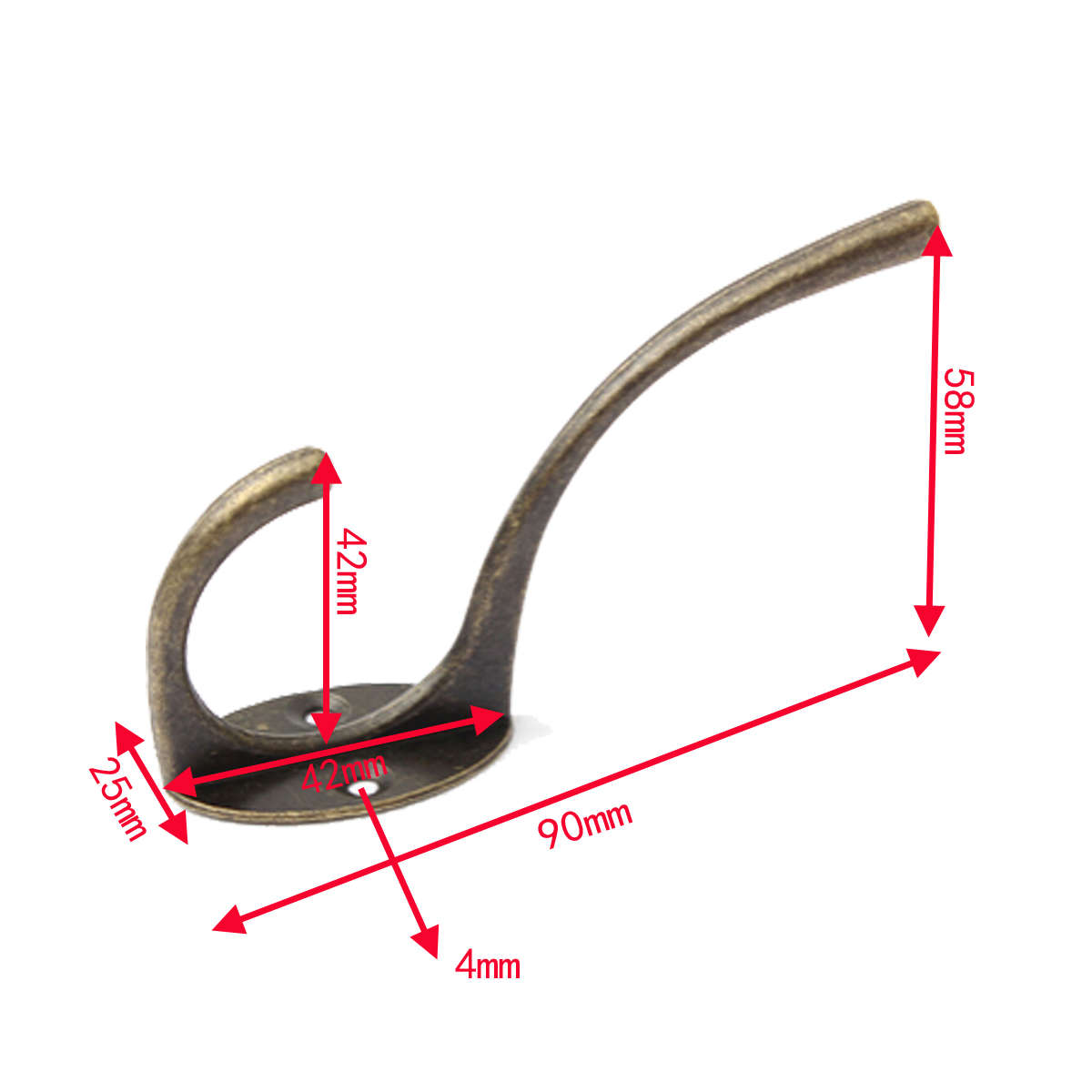 Victorian Cast Iron Hook Coat Hat Tie Wrought Iron Wall Hooks