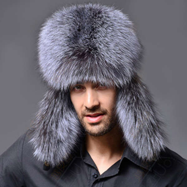 Mens Winter Thickening Warm Earmuffs Faux Fur Hats (COLOR: GREY)