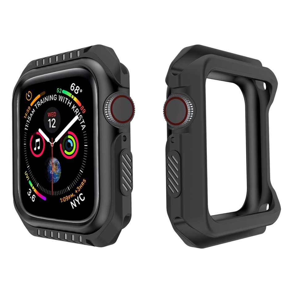 40/44mm TPU+PC Watch Cover Case Protector Case 40mm 44mm for Apple Watch 4 (COLOR: BLACK)
