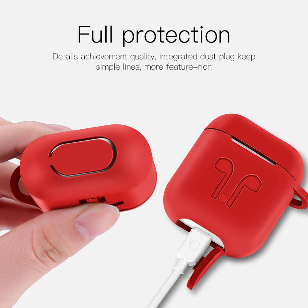 5 Accessories Silicone Case Anti Lost Strap Eartips Carabiner Buckle for Apple AirPods Earphone -
