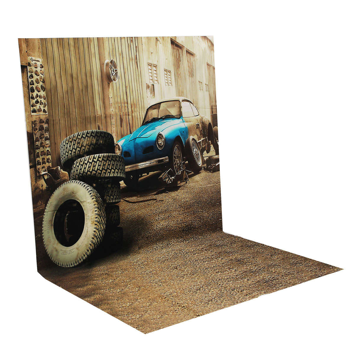 Backdrop 3x5ft Car Tire Garage Retro Photo Backdrop Photography Background Studio Props