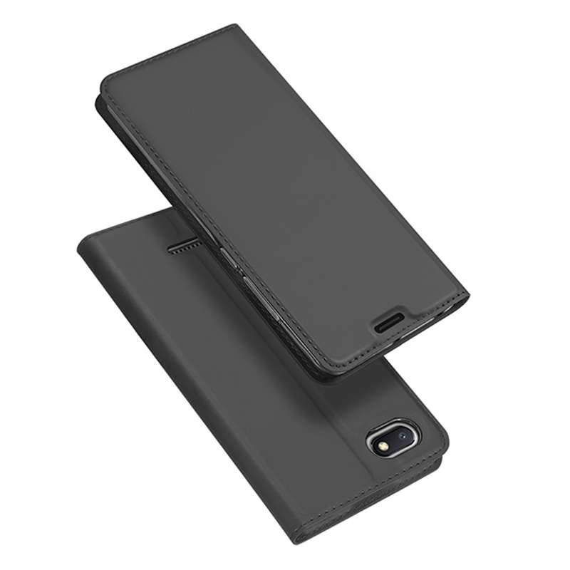 Dux Ducis Flip Shockproof Full Cover PU Leather Protective Case For Xiaomi Redmi 6A (COLOR: GREY)