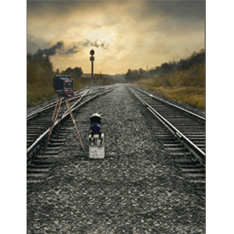 Backdrop Train Road Railway Track Camera Theme Photography Background Cloth Backdrop
