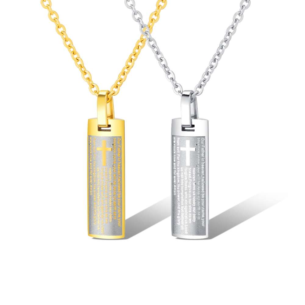 50cm Trendy Titanium Steel Cross Men`s Necklace Silver Gold (COLOR: GOLD)