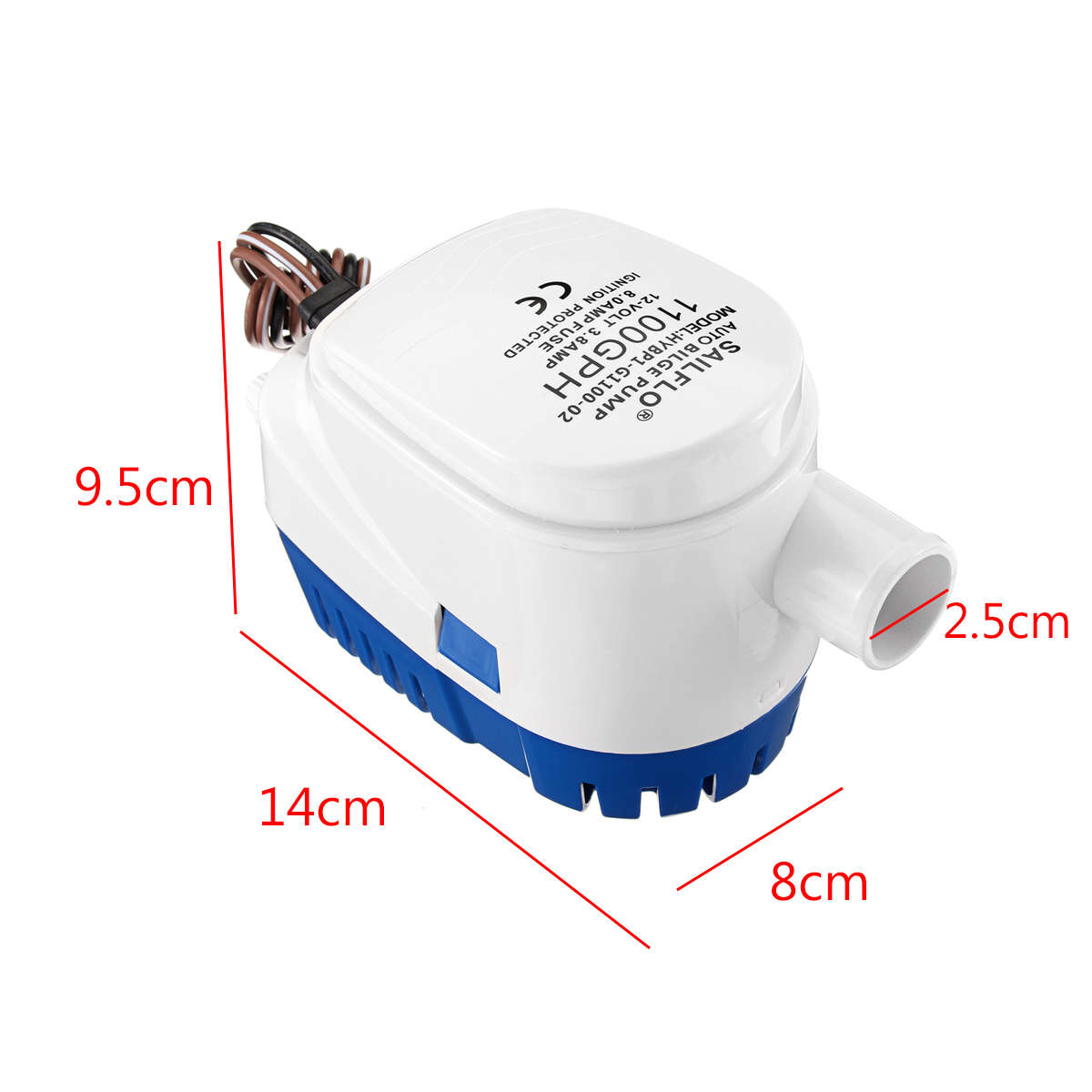 12V 1100GPH Bilge Water Pump Submersible Float Switch