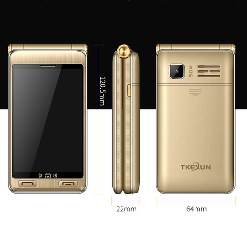 TKEXUN G10+ Flip Analog TV 6500mAh 4.0 Inch Dual Touch Screen Dual Flashlight Dual SIM Feature
