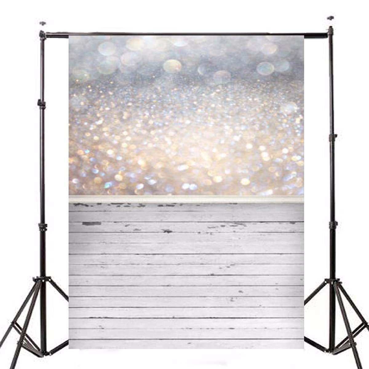 5x7ft Bokeh Glitter Wood Photography Vinyl Backdrop Studio Background 2.1m x 1.5m