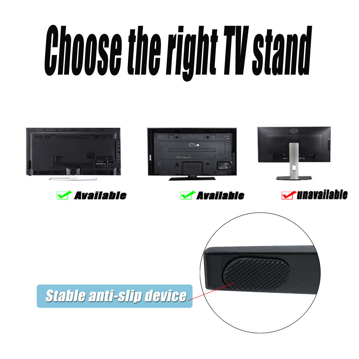 Universal TV Stand Support Base Plasma LCD Flat Screen Table Top Pedestal Mount 32-65inch - 0.71kg