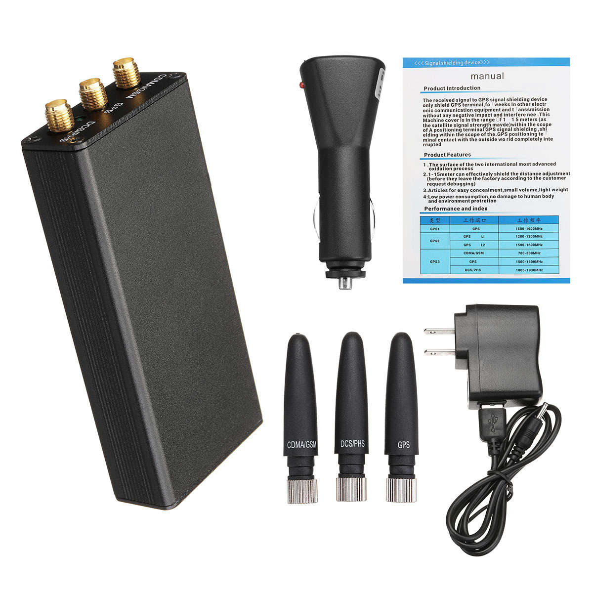 Handheld Car GPS Mobile Phone Signal Isolator Jammer UQ