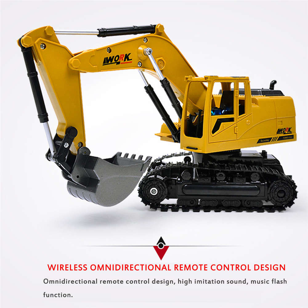 Ao Hai 3853 1/24 2.4G 8CH Rc Car Alloy Excavator Engineering Truck RTR Toy - 1kg