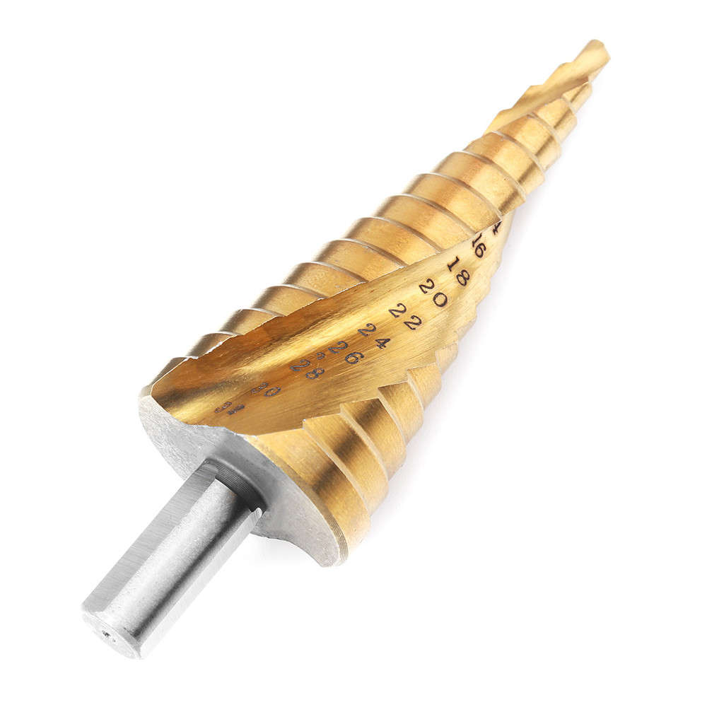 3pcs 4-12/4-20/4-32mm HSS Titanium Coated Step Drill Bit Triangle Shank Step Drill