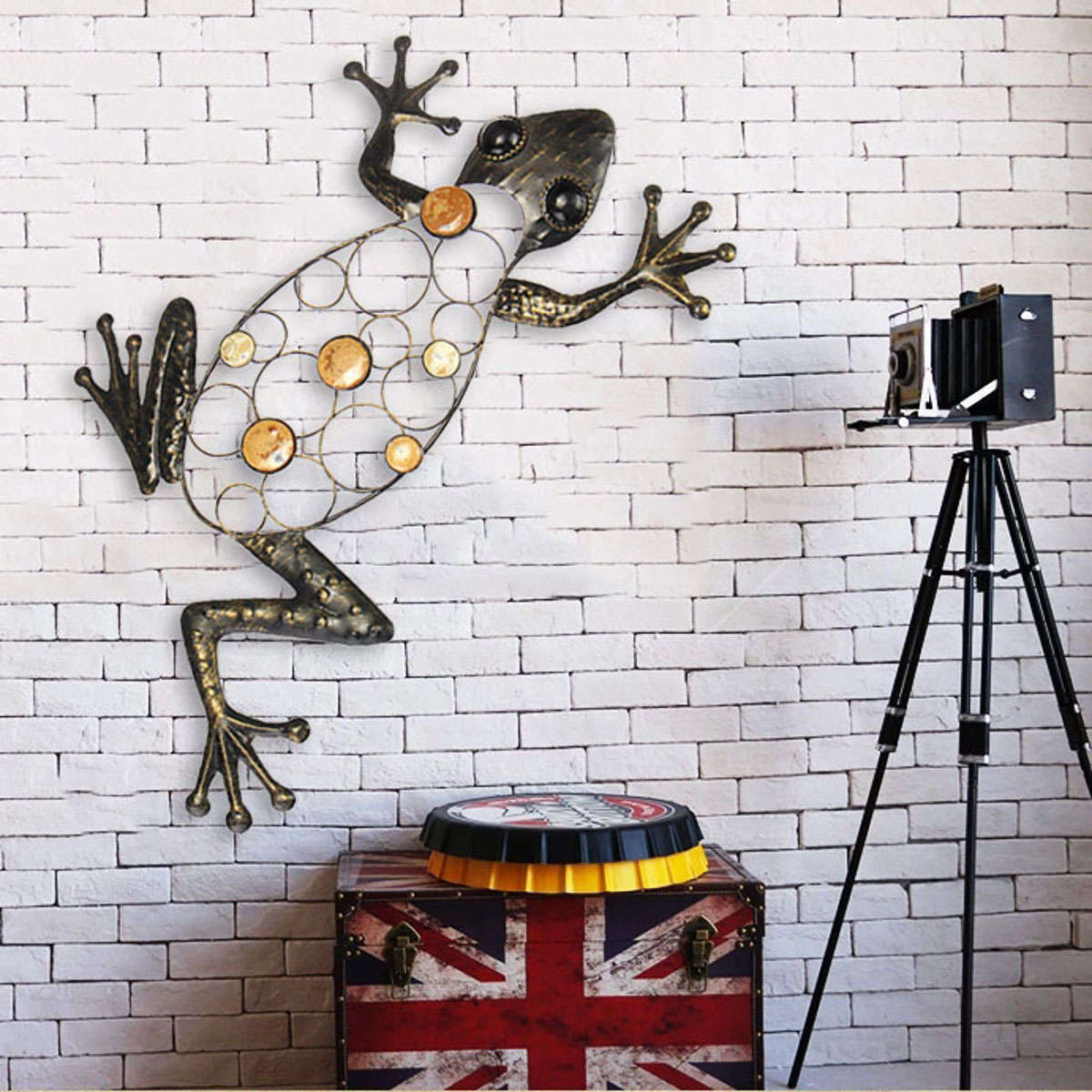 Frog Iron Metal Craft Garden Hanging Wall Art Ornament Mounted Home Decorations