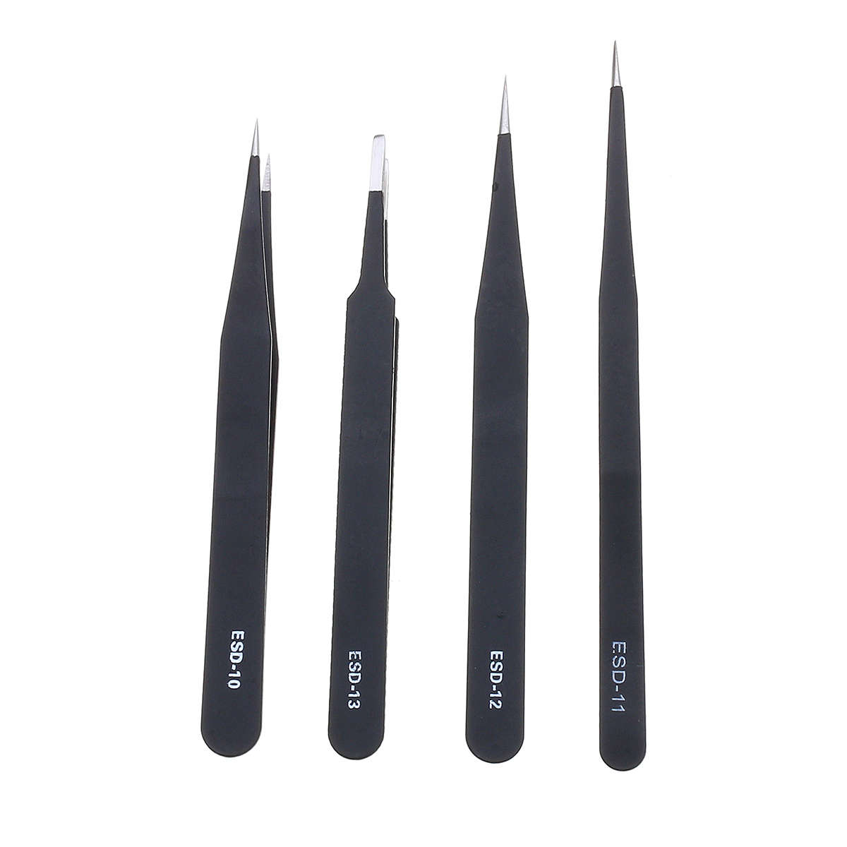 9 Pcs ESD Tweezer Anti-static Stainless Steel Precision Tweezers for Electronics
